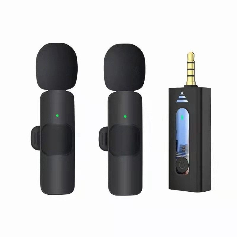 Lavalier Microphone Wireless Portable Audio Wireless Lavalier Microphone Compatible with Speakers Cameras Intelligent Noise Reduction