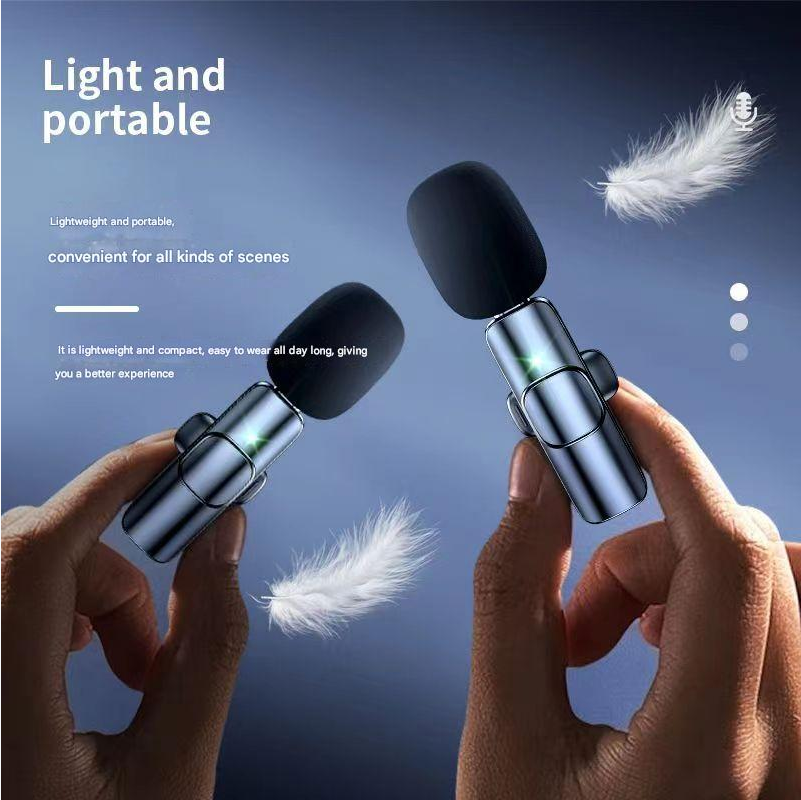 Lavalier Microphone Wireless Portable Audio Wireless Lavalier Microphone Compatible with Speakers Cameras Intelligent Noise Reduction