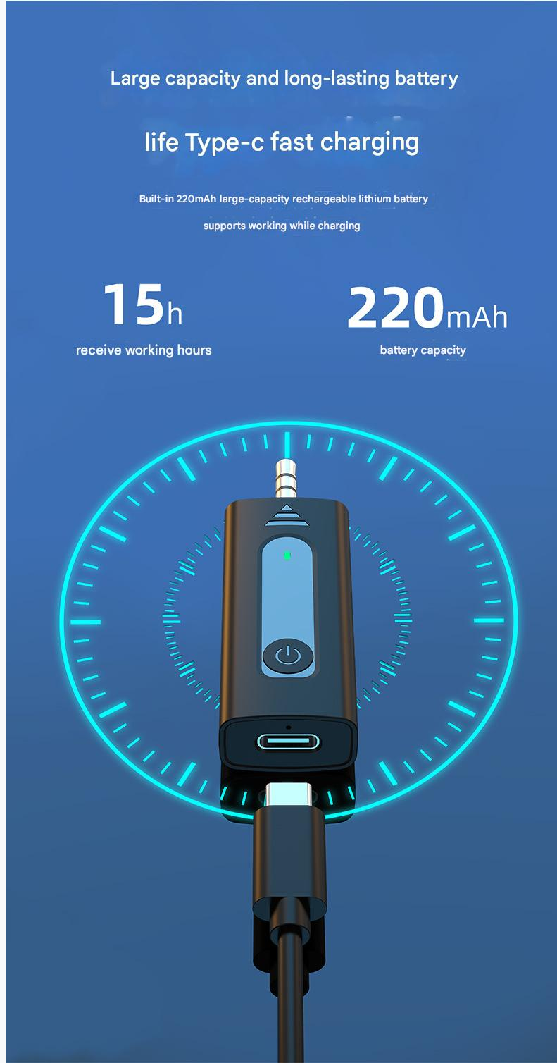 Lavalier Microphone Wireless Portable Audio Wireless Lavalier Microphone Compatible with Speakers Cameras Intelligent Noise Reduction