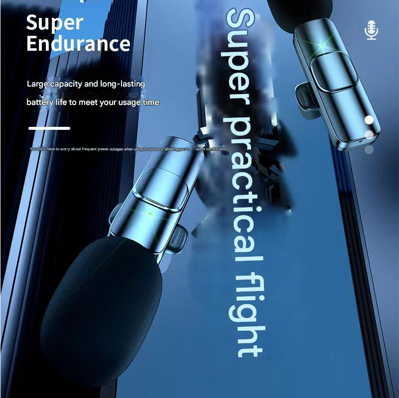 Lavalier Microphone Wireless Portable Audio Wireless Lavalier Microphone Compatible with Speakers Cameras Intelligent Noise Reduction