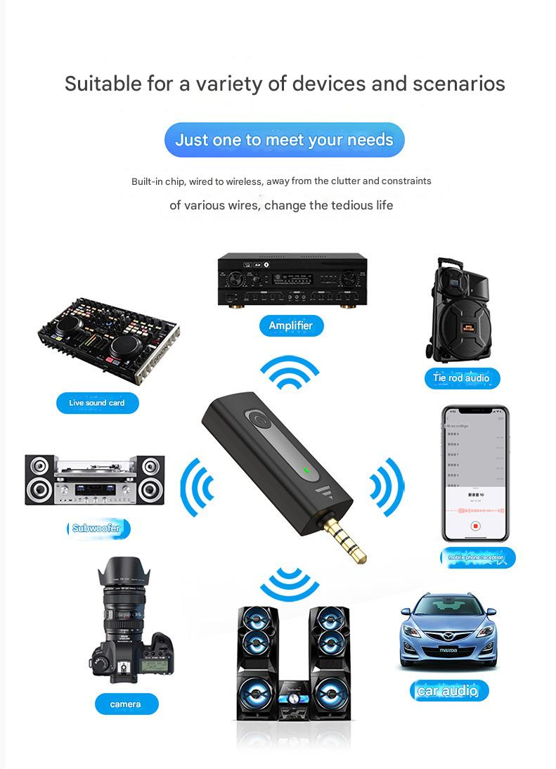 Lavalier Microphone Wireless Portable Audio Wireless Lavalier Microphone Compatible with Speakers Cameras Intelligent Noise Reduction