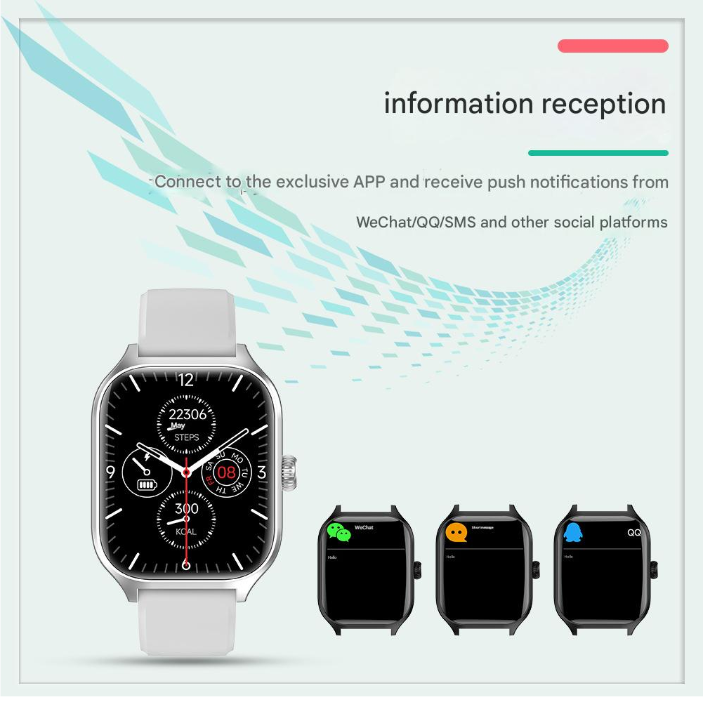 Sports Smartwatch Smart Watch Man Woman Multi-Functional Heart Rate Monitoring Wristband Student Electronic Watch Compatible with Android IOS