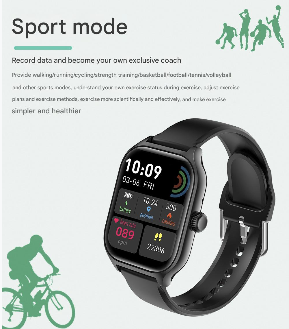 Sports Smartwatch Smart Watch Man Woman Multi-Functional Heart Rate Monitoring Wristband Student Electronic Watch Compatible with Android IOS