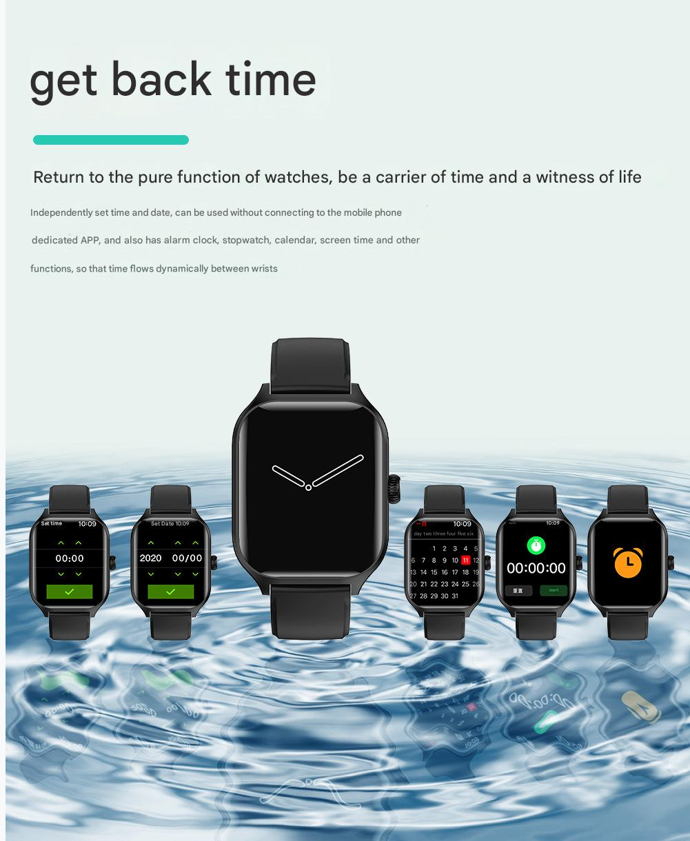 Sports Smartwatch Smart Watch Man Woman Multi-Functional Heart Rate Monitoring Wristband Student Electronic Watch Compatible with Android IOS