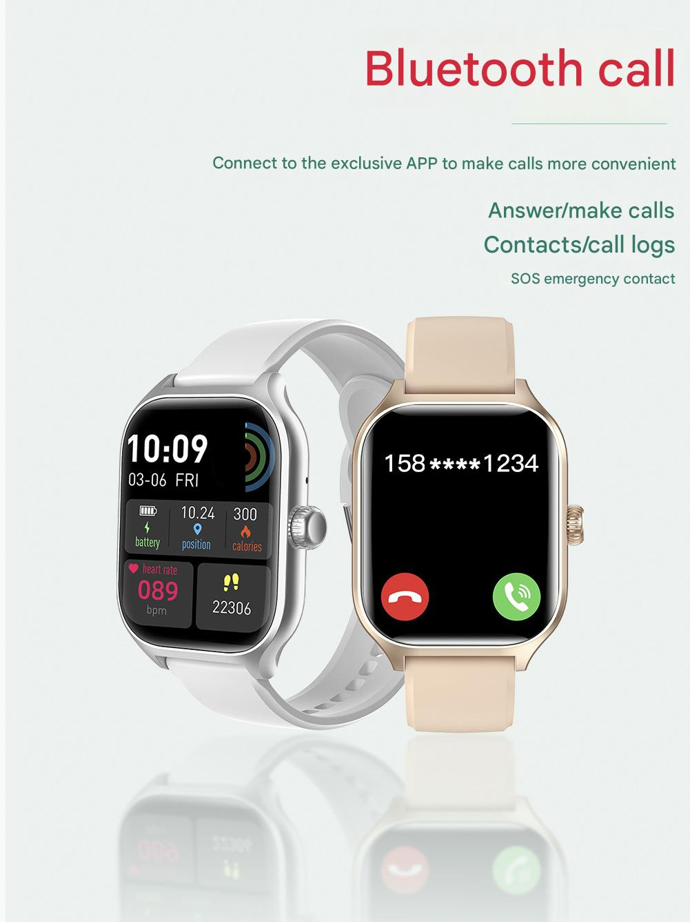 Sports Smartwatch Smart Watch Man Woman Multi-Functional Heart Rate Monitoring Wristband Student Electronic Watch Compatible with Android IOS