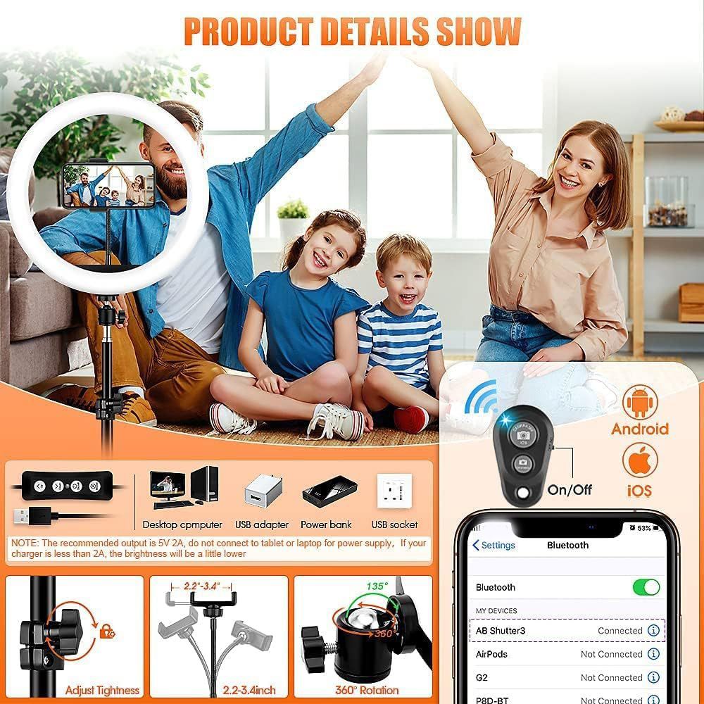 Phone Stand Tripod Ring Light 12 Inch Ring Light Circular Fill Light Live Streaming Bracket Take Photos Enhance Beauty Shine Mobile Phone Fill Light