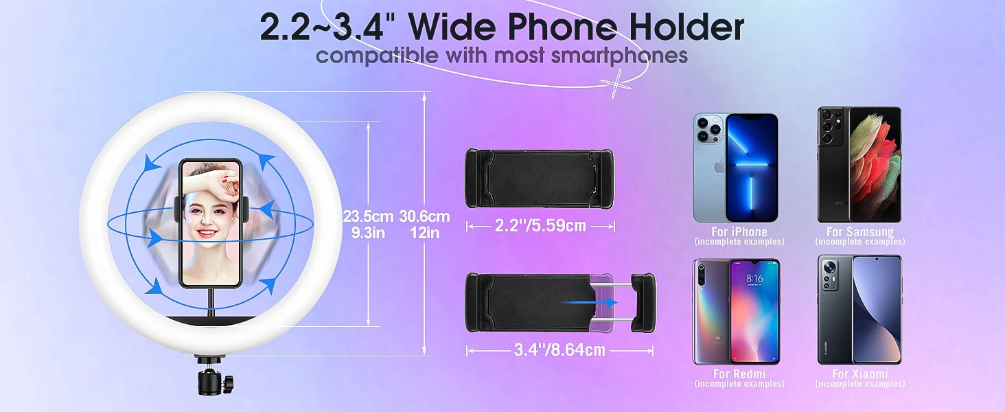 Phone Stand Tripod Ring Light 12 Inch Ring Light Circular Fill Light Live Streaming Bracket Take Photos Enhance Beauty Shine Mobile Phone Fill Light