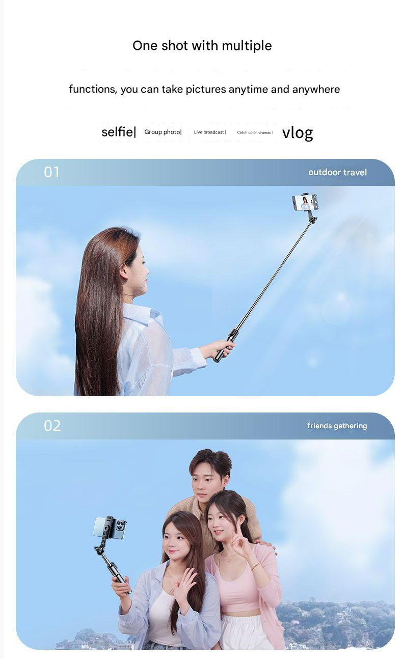 Selfie Stick Outdoor Selfie Stick Tripod Selfie Stick Wireless Selfie Stick Phone Selfie Light New Selfie Stick Tripod Mobile Phone Universal Selfie Multifunctional Travel Photography Portable