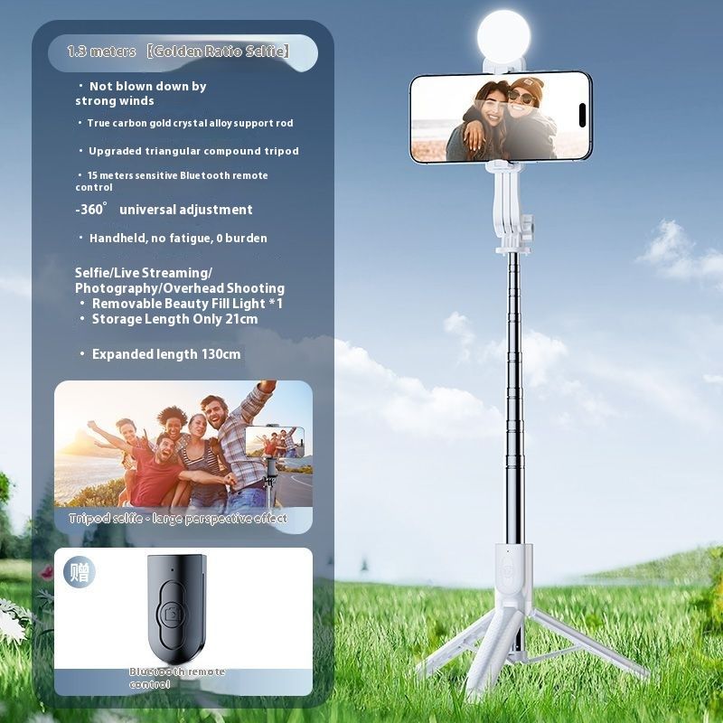 Selfie Stick Outdoor Selfie Stick Tripod Selfie Stick Wireless Selfie Stick Phone Selfie Light New Selfie Stick Tripod Mobile Phone Universal Selfie Multifunctional Travel Photography Portable
