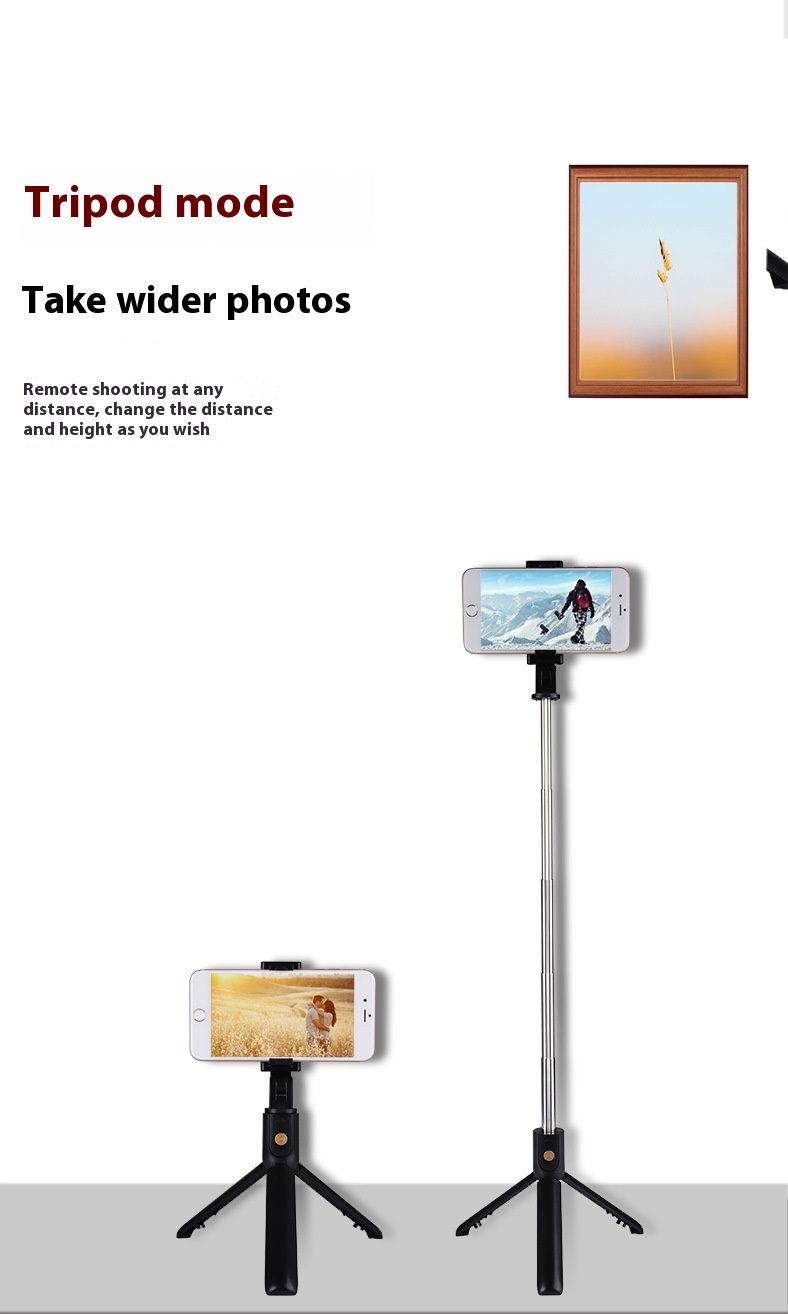 Selfie Stick Outdoor Selfie Stick Tripod Selfie Stick Wireless Selfie Stick Bluetooth Selfie Stick Portable Tripod Mini Telescopic Outdoor Photography Artifact