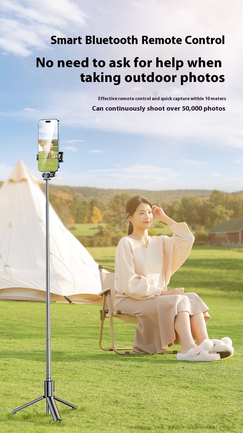 Selfie Stick Outdoor Selfie Stick Tripod Selfie Stick Wireless Selfie Stick Phone Selfie Light Mini Selfie Stick Tripod Portable Travel Photography Tool Handheld Mobile Phone Live Streaming Stand Vlog