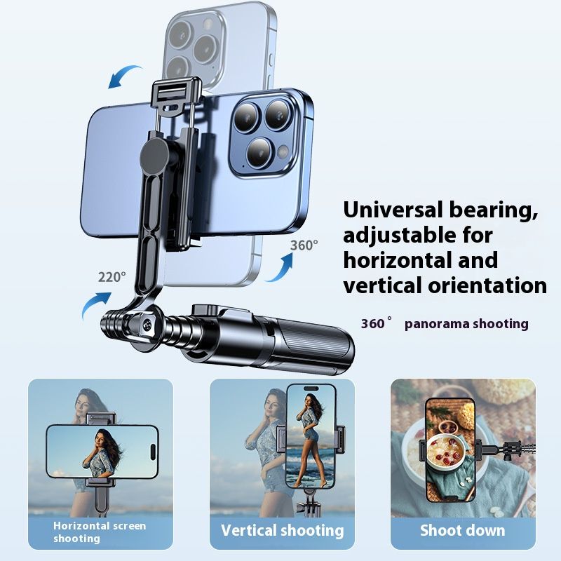 Selfie Stick Outdoor Selfie Stick Tripod Selfie Stick Wireless Selfie Stick Phone Selfie Light Handheld Mini Selfie Stick Bluetooth Fill Light Travel Portable Mobile Phone Holder Camera Artifact