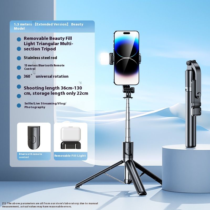 Selfie Stick Outdoor Selfie Stick Tripod Selfie Stick Wireless Selfie Stick Phone Selfie Light Handheld Mini Selfie Stick Bluetooth Fill Light Travel Portable Mobile Phone Holder Camera Artifact