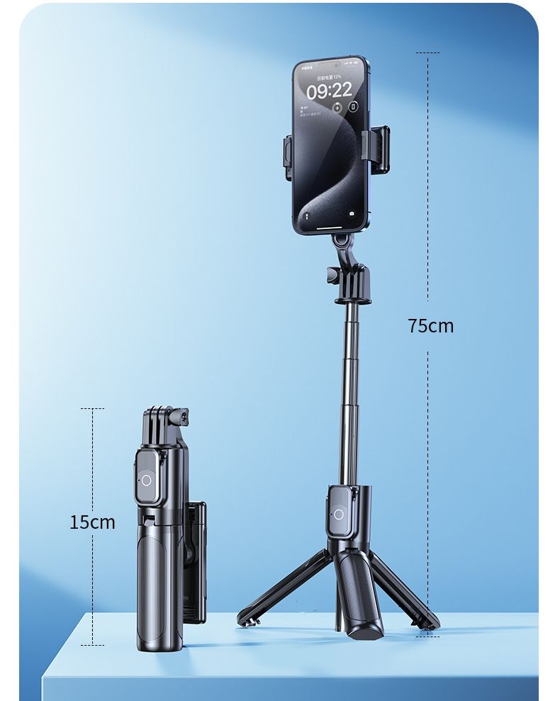 Selfie Stick Outdoor Selfie Stick Tripod Selfie Stick Wireless Selfie Stick Phone Selfie Light Handheld Mini Selfie Stick Bluetooth Fill Light Travel Portable Mobile Phone Holder Camera Artifact