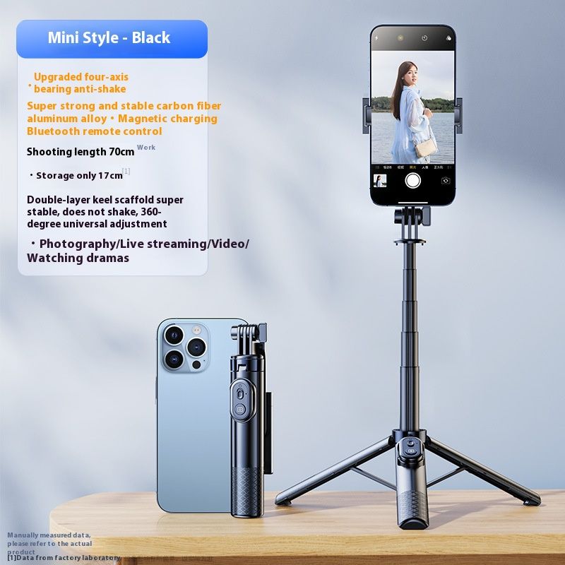 Selfie Stick Outdoor Selfie Stick Tripod Selfie Stick Wireless Selfie Stick Phone Selfie Light New Mini Portable Bluetooth Phone Selfie Aluminum Alloy Handheld Camera Pole Desktop Live Shooting Tripod