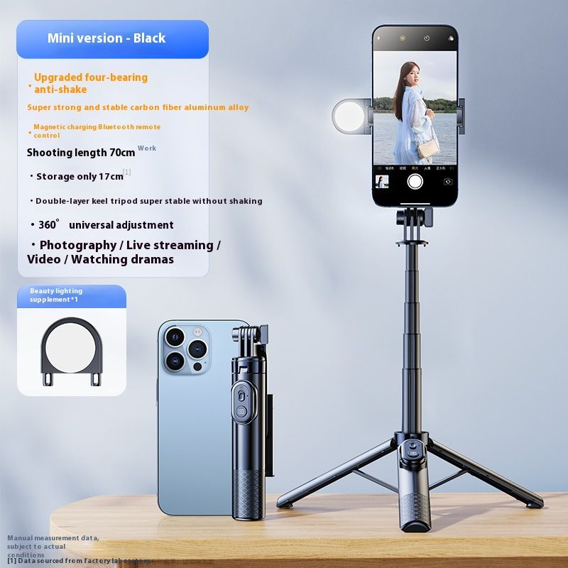 Selfie Stick Outdoor Selfie Stick Tripod Selfie Stick Wireless Selfie Stick Phone Selfie Light New Mini Portable Bluetooth Phone Selfie Aluminum Alloy Handheld Camera Pole Desktop Live Shooting Tripod