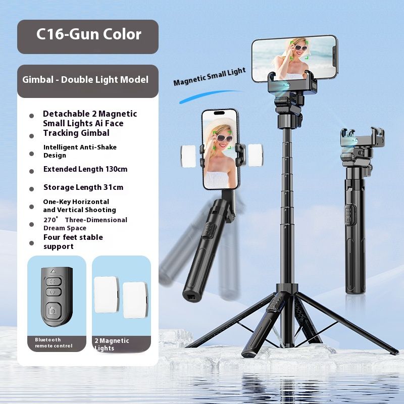 Stabilizer Gimbal Stabilizer Handheld New Facial AI Follow-Up Selfie Stick Mobile Phone Universal Tracking Gimbal Handheld Stabilizer Travel Vlog Live Streaming
