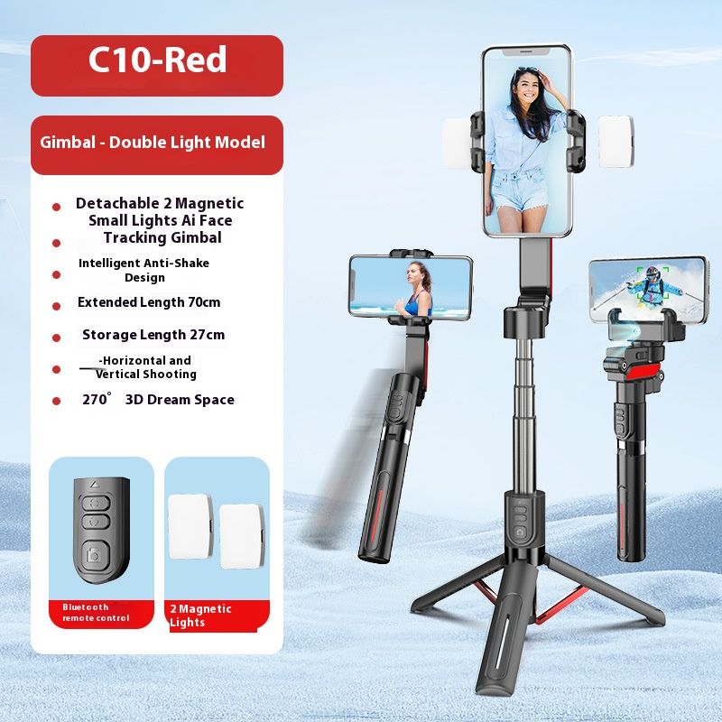 Stabilizer Gimbal Stabilizer Handheld New Facial AI Follow-Up Selfie Stick Mobile Phone Universal Tracking Gimbal Handheld Stabilizer Travel Vlog Live Streaming
