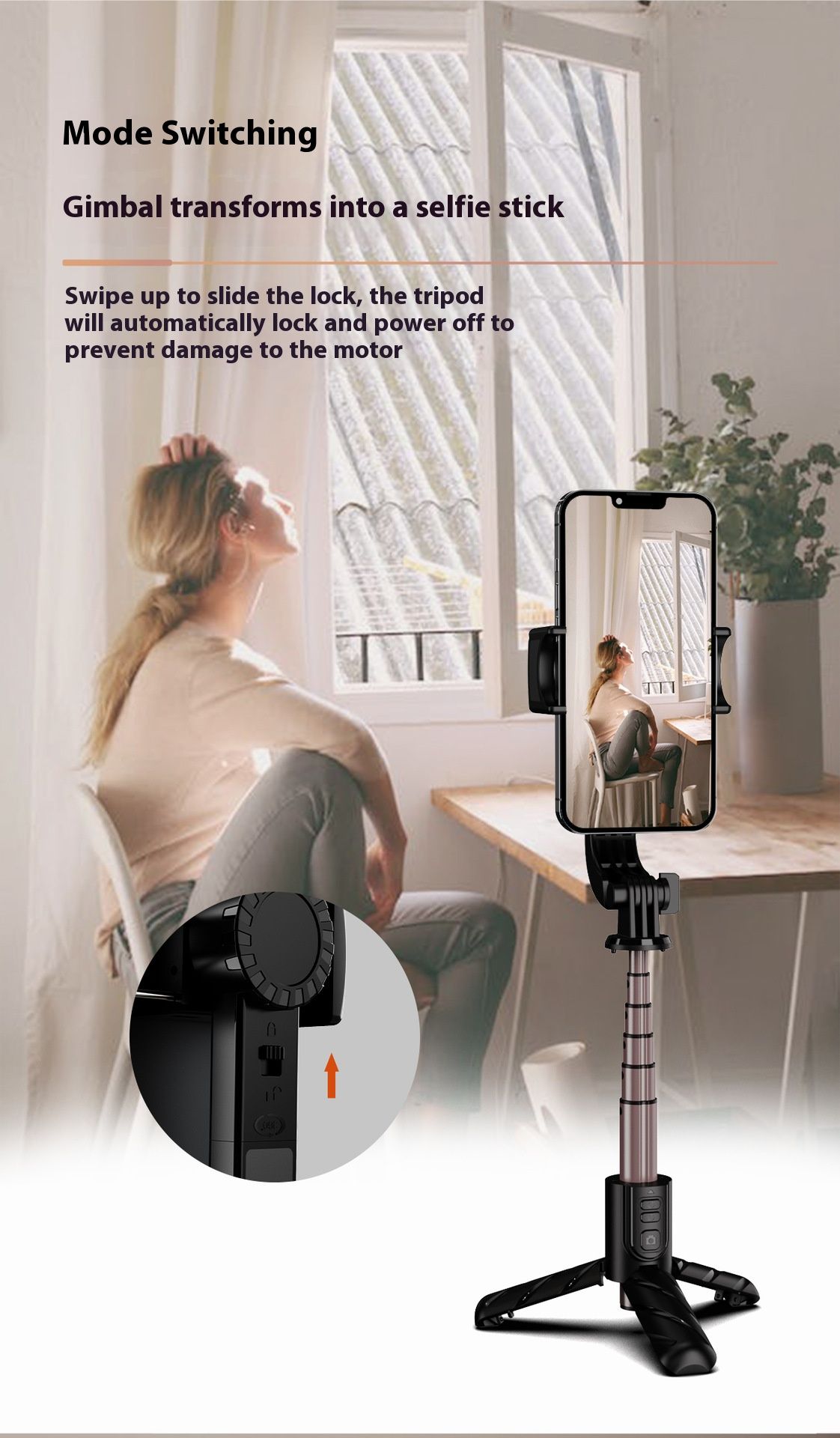 Stabilizer Gimbal Stabilizer Handheld Mobile Gimbal Stabilizer Selfie Stick Anti Shake Handheld Vlog Live Streaming Panoramic Shooting Video Stability