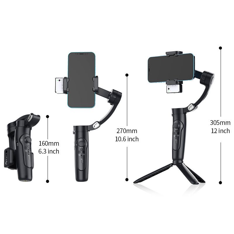Stabilizer Gimbal Stabilizer Handheld Mobile Stabilizer Three-Axis Anti Shake Gimbal Handheld Shooting Live AI Face Tracking Detachable Remote Control