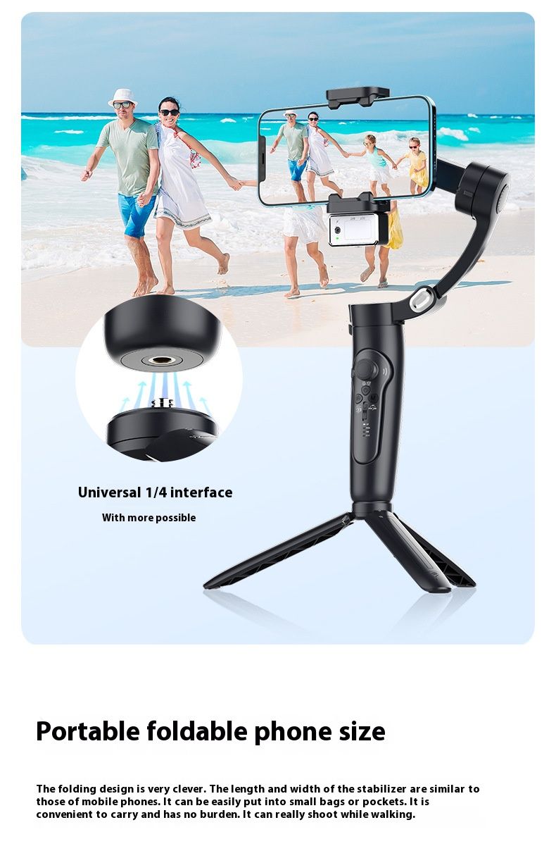 Stabilizer Gimbal Stabilizer Handheld Mobile Stabilizer Three-Axis Anti Shake Gimbal Handheld Shooting Live AI Face Tracking Detachable Remote Control
