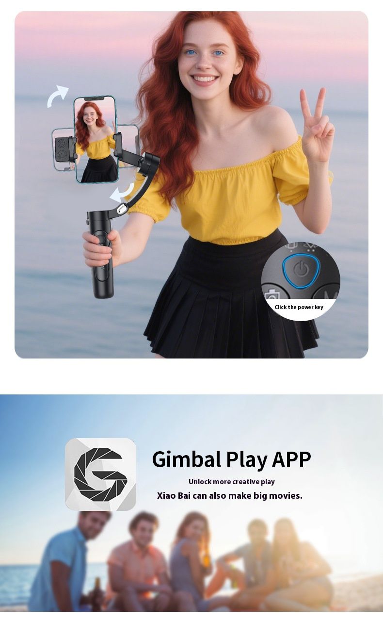 Stabilizer Gimbal Stabilizer Handheld Mobile Stabilizer Three-Axis Anti Shake Gimbal Handheld Shooting Live AI Face Tracking Detachable Remote Control
