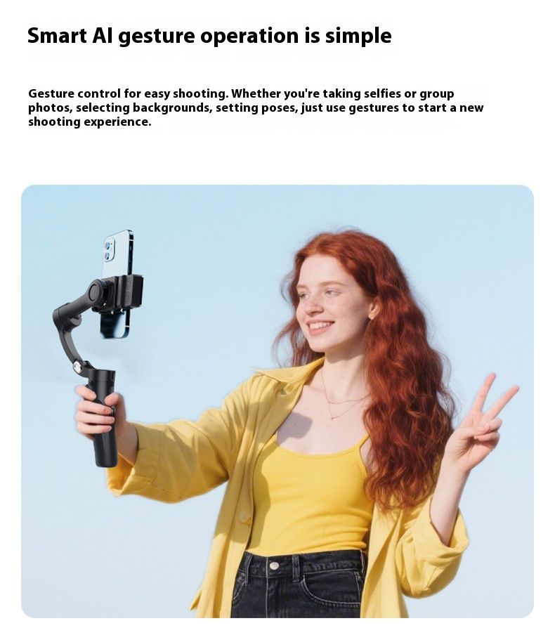 Stabilizer Gimbal Stabilizer Handheld Mobile Stabilizer Three-Axis Anti Shake Gimbal Handheld Shooting Live AI Face Tracking Detachable Remote Control