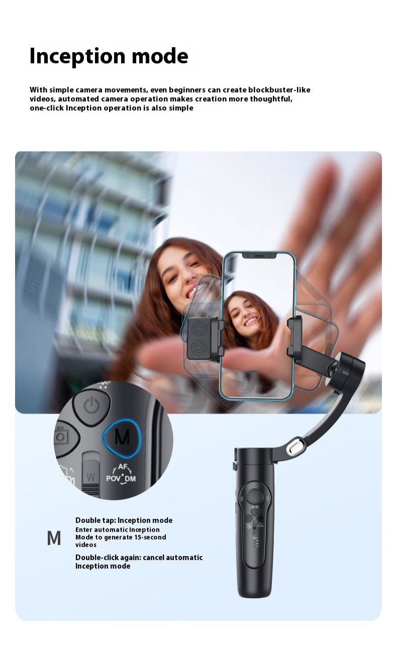 Stabilizer Gimbal Stabilizer Handheld Mobile Stabilizer Three-Axis Anti Shake Gimbal Handheld Shooting Live AI Face Tracking Detachable Remote Control