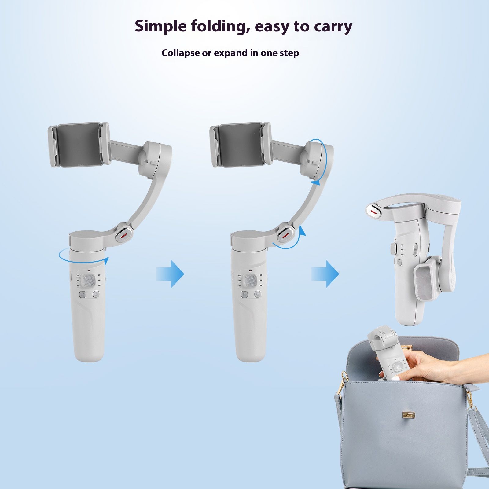 Stabilizer Gimbal Stabilizer Handheld Handheld Gimbal Three-Axis Mobile Phone Stabilizer Anti Shake Intelligent Face Tracking Photography Live Broadcast Stabilizer