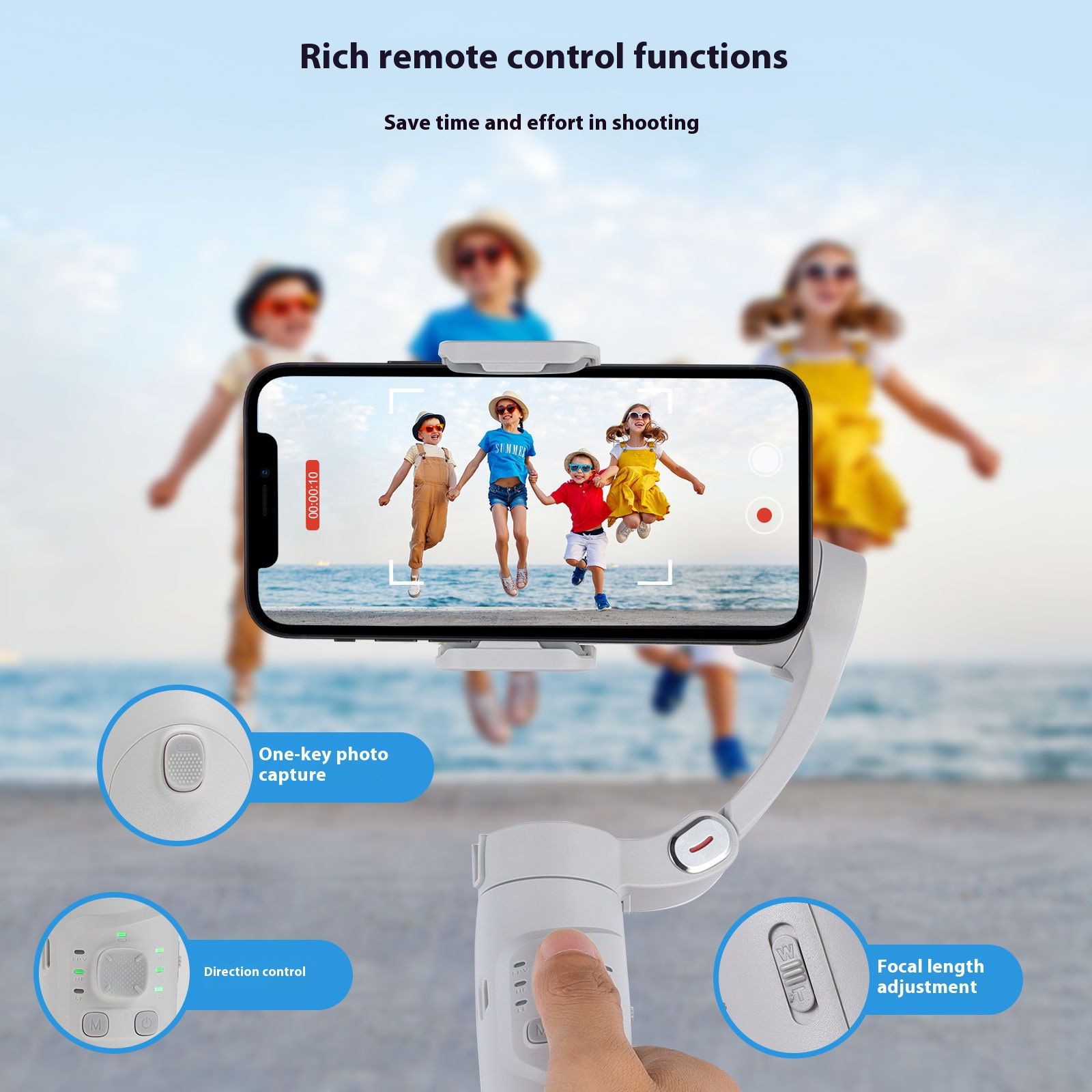 Stabilizer Gimbal Stabilizer Handheld Handheld Gimbal Three-Axis Mobile Phone Stabilizer Anti Shake Intelligent Face Tracking Photography Live Broadcast Stabilizer
