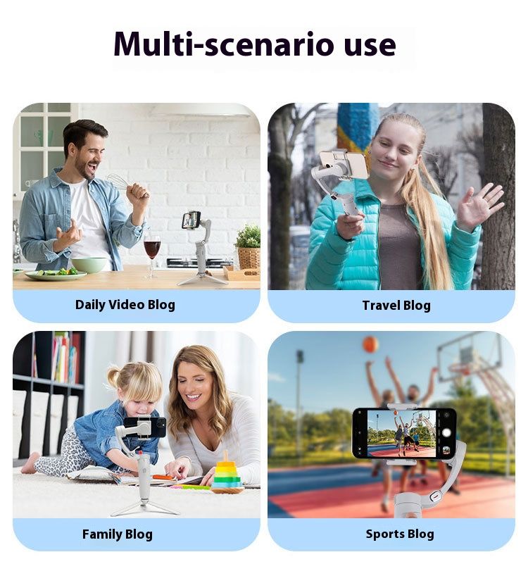 Stabilizer Gimbal Stabilizer Handheld Handheld Gimbal Three-Axis Mobile Phone Stabilizer Anti Shake Intelligent Face Tracking Photography Live Broadcast Stabilizer