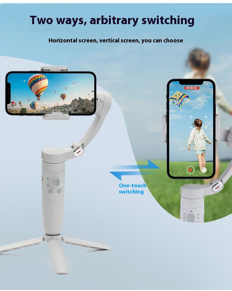 Stabilizer Gimbal Stabilizer Handheld Handheld Gimbal Three-Axis Mobile Phone Stabilizer Anti Shake Intelligent Face Tracking Photography Live Broadcast Stabilizer