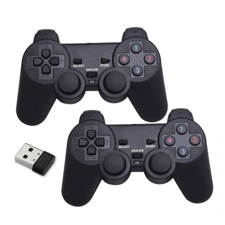 Gaming Pad Wireless Game Controller Phone Emuelec Dual System Android TV Box Gaming USB 2.4G Computer Wireless Controller Without Battery Two Person One Drag Two