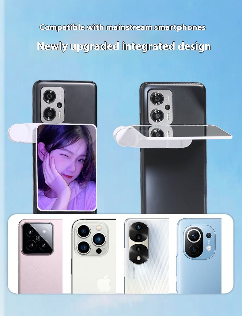 Lens Attachment Shooting Mirror Rear Mirror Sky Reflection Camera Travel Outdoor Phone Holder Selfie Lens Universal for Students