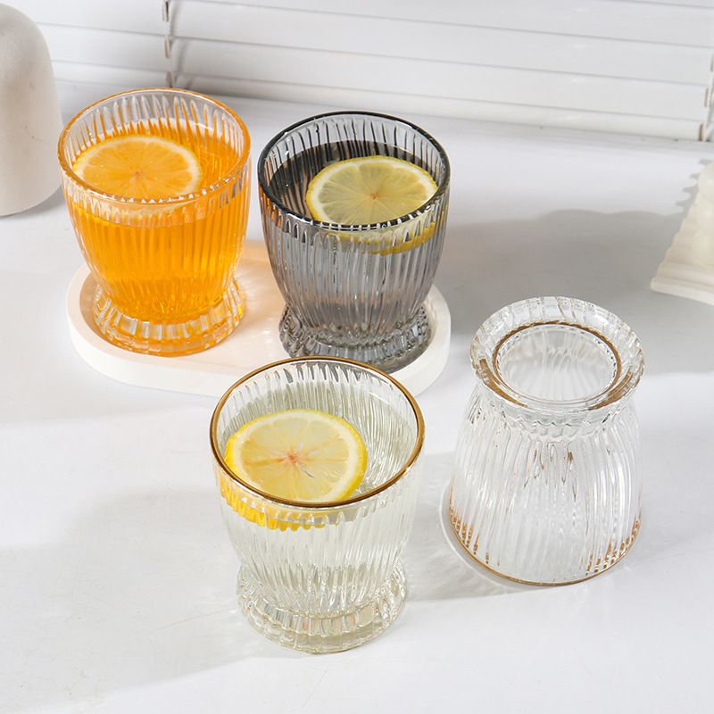 Tumblers Water Glasses Ins Style Glass Cup Creative Home Water Cup Wine Milk Juice Ice Cream American Coffee Cup