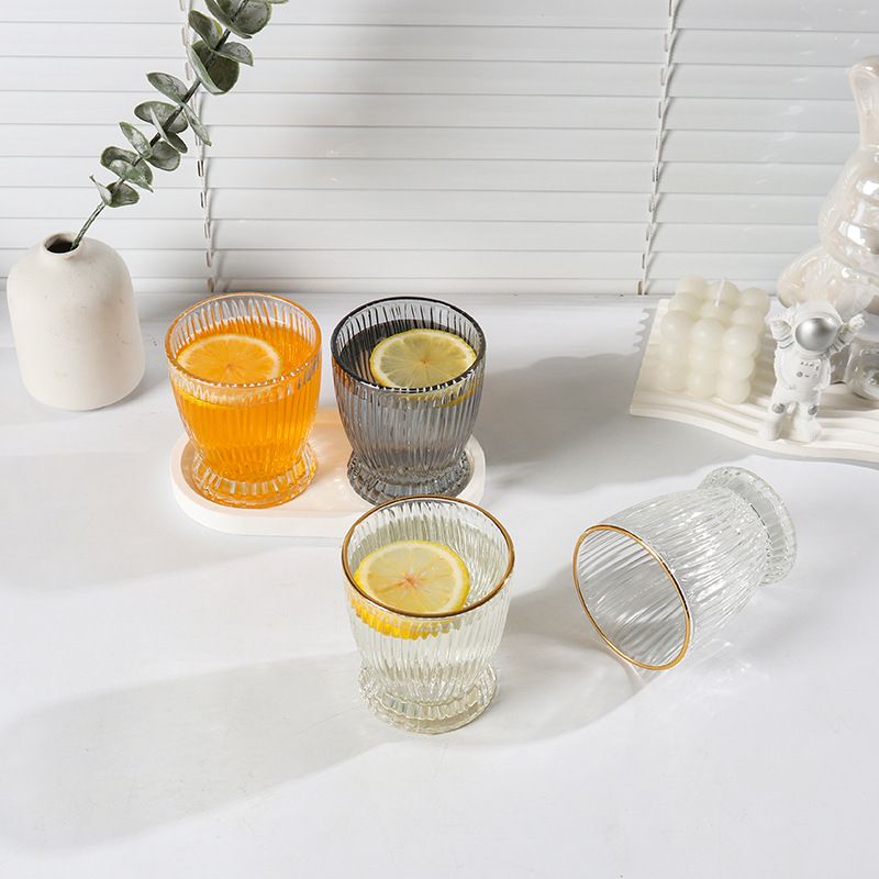 Tumblers Water Glasses Ins Style Glass Cup Creative Home Water Cup Wine Milk Juice Ice Cream American Coffee Cup