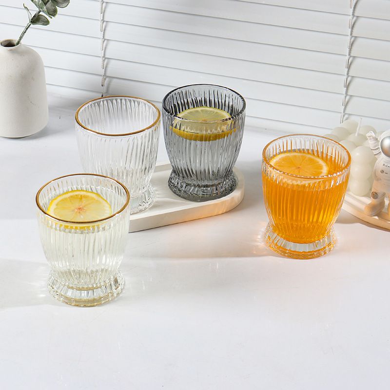 Tumblers Water Glasses Ins Style Glass Cup Creative Home Water Cup Wine Milk Juice Ice Cream American Coffee Cup