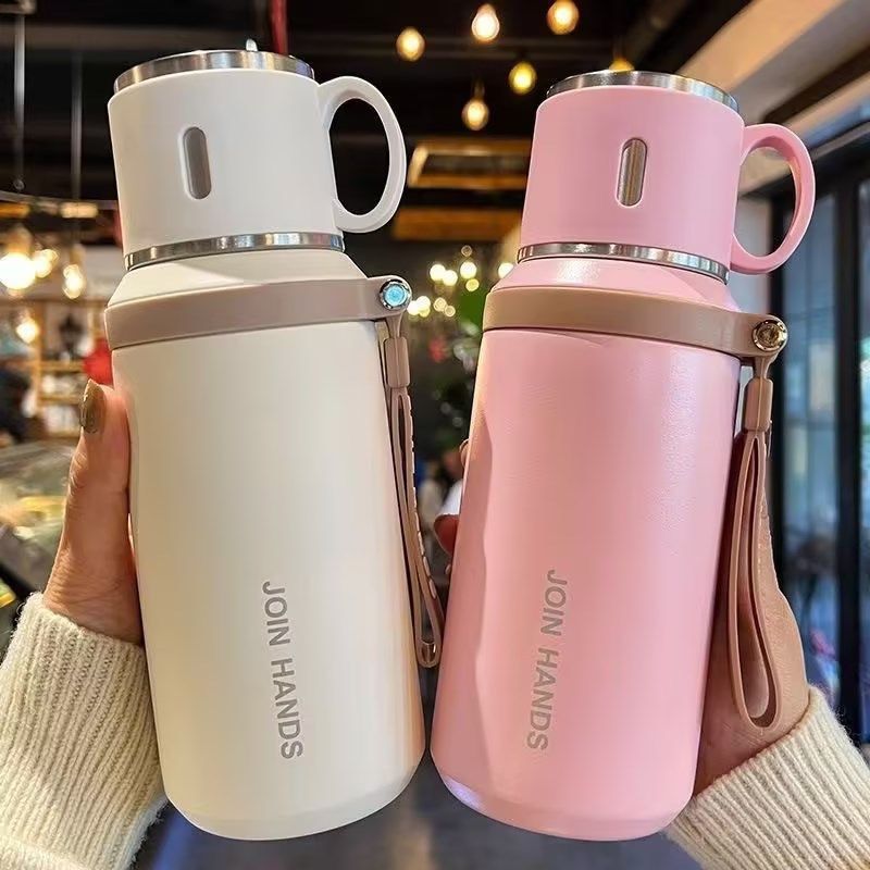 Vacuum Flask Vacuum Bottle Vacuum Thermos Vacuum Cup 316 Stainless Steel with Lifting Rope Large Capacity Vacuum Insulation Tea Water Separation Outdoor Portable Sealing Kettle