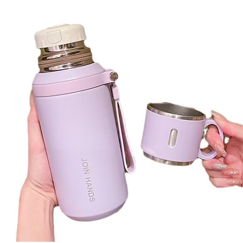 Vacuum Flask Vacuum Bottle Vacuum Thermos Vacuum Cup 316 Stainless Steel with Lifting Rope Large Capacity Vacuum Insulation Tea Water Separation Outdoor Portable Sealing Kettle