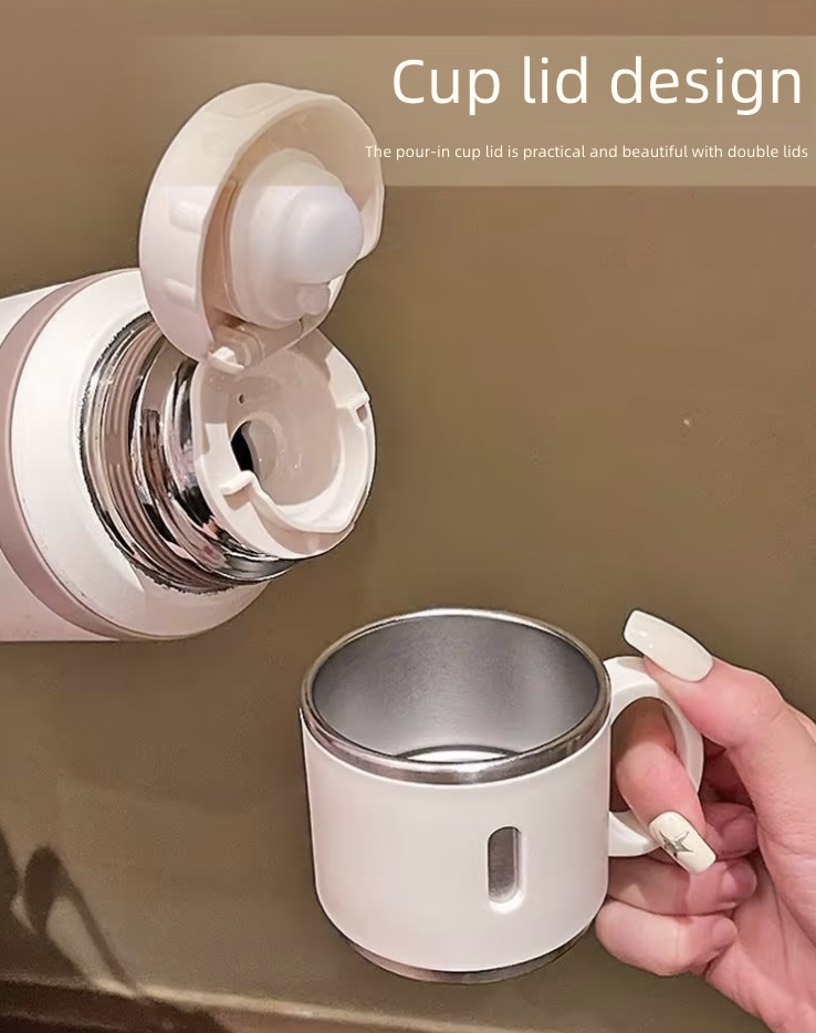 Vacuum Flask Vacuum Bottle Vacuum Thermos Vacuum Cup 316 Stainless Steel with Lifting Rope Large Capacity Vacuum Insulation Tea Water Separation Outdoor Portable Sealing Kettle