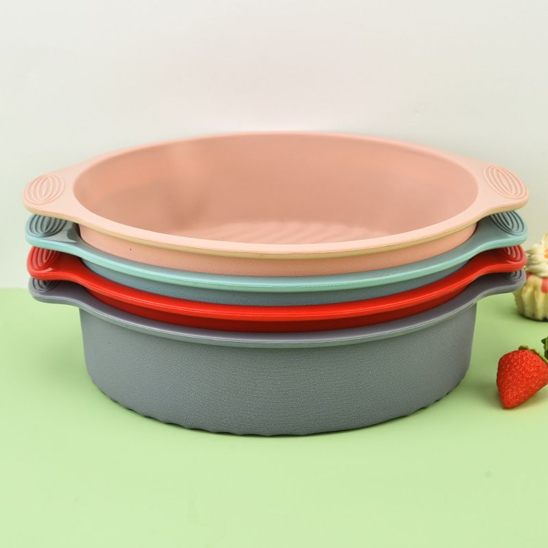 Kitchen Dining Bakeware Pastry Baking Molds Cake Mold Silicone Round Plate Cake Mold Large Baking Tray Sub Mold Round Mooncake Mold Oven Baking Utensils