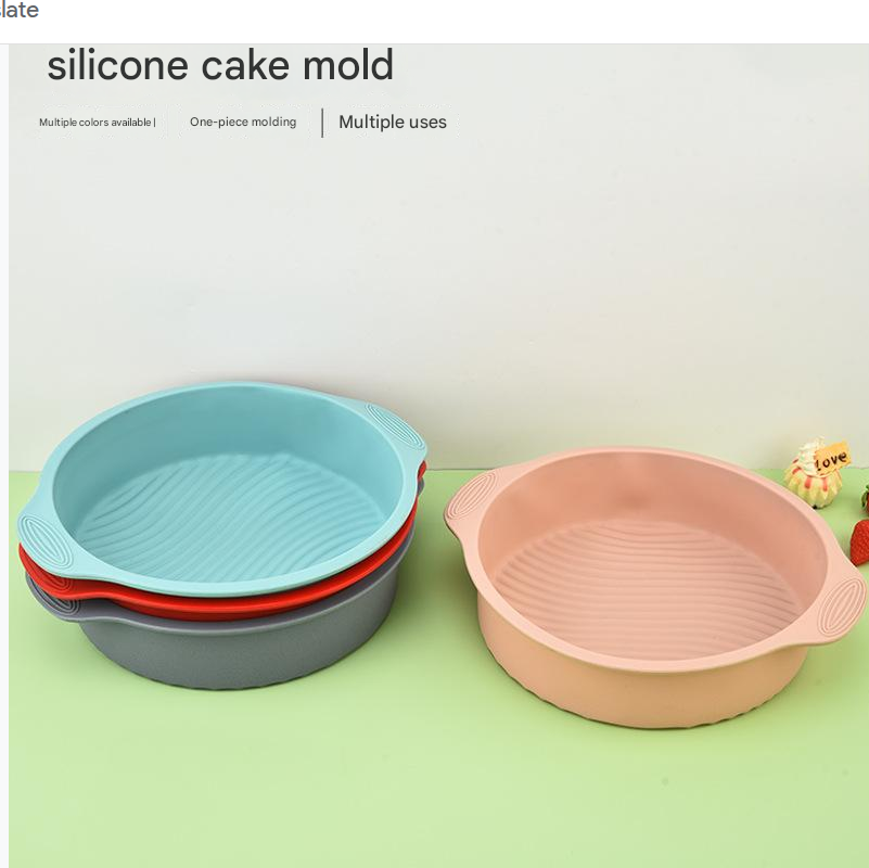 Kitchen Dining Bakeware Pastry Baking Molds Cake Mold Silicone Round Plate Cake Mold Large Baking Tray Sub Mold Round Mooncake Mold Oven Baking Utensils