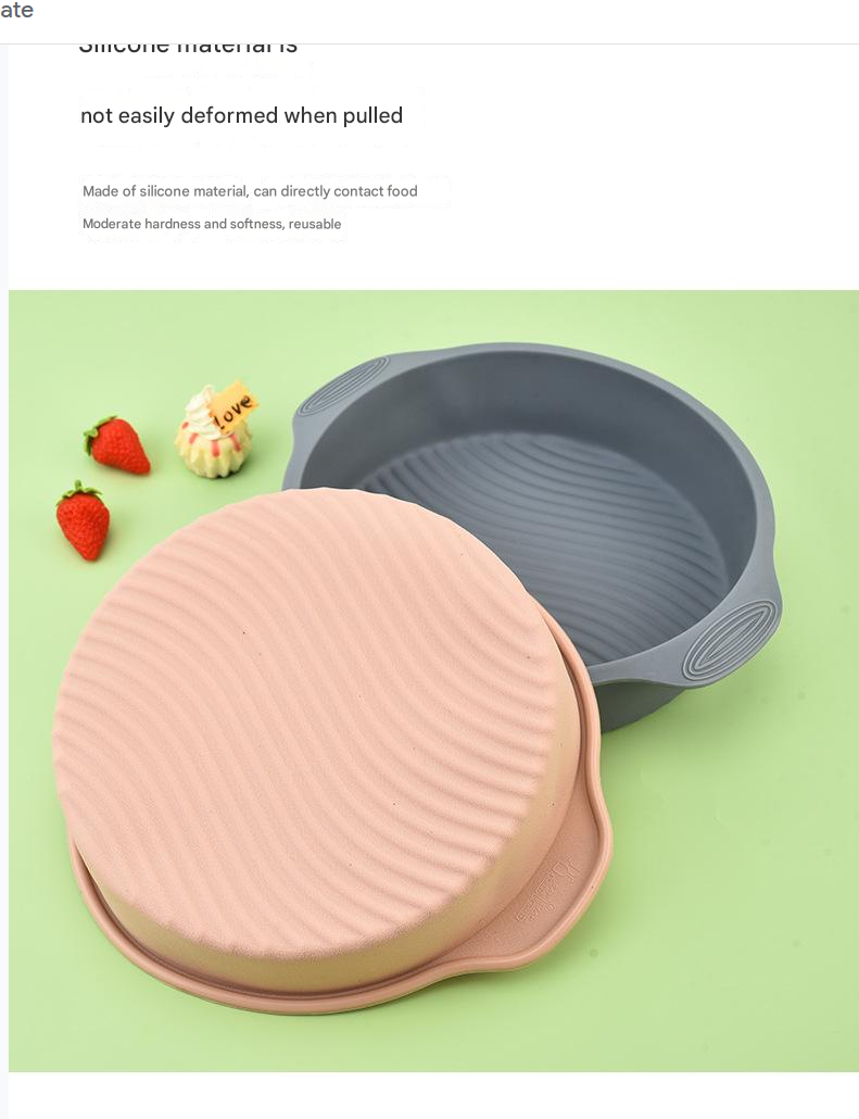 Kitchen Dining Bakeware Pastry Baking Molds Cake Mold Silicone Round Plate Cake Mold Large Baking Tray Sub Mold Round Mooncake Mold Oven Baking Utensils