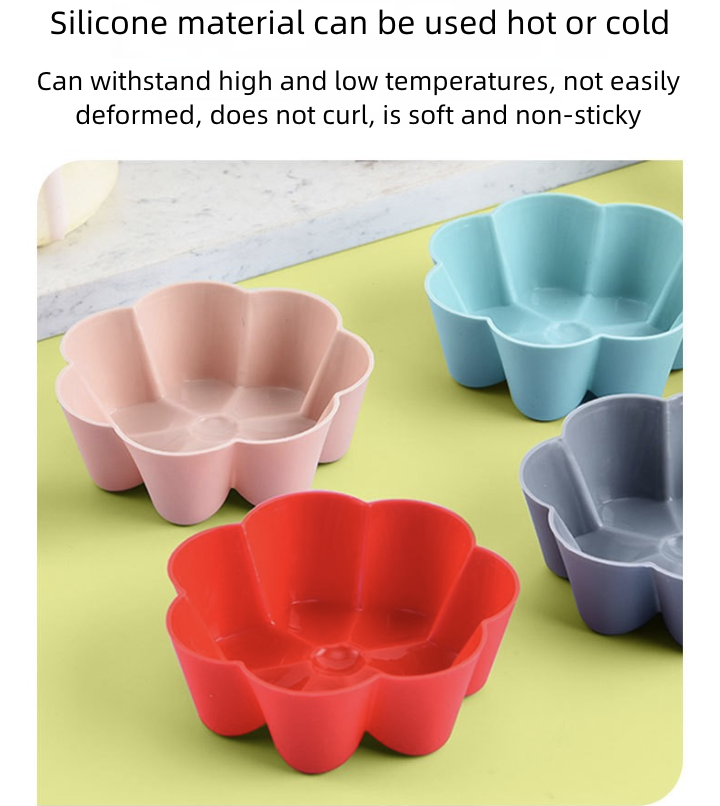 Kitchen Dining Bakeware Pastry Baking Molds Creative Food Grade Silicone 7-Petal Flower Egg Cup Silicone Cake Mold Chocolate Pudding Baking DIY Tool