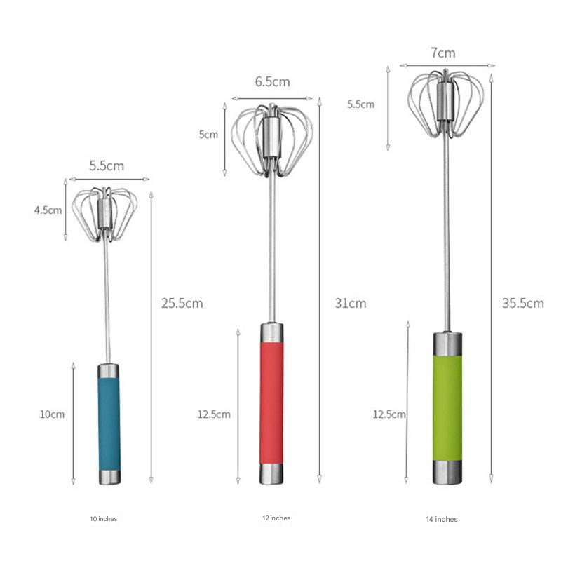 Mixer Egg Beater Press Type Semi-Automatic Rotary Egg Beater Stainless Steel Whisk Hand Blender Egg Cream Stirring Cream Baking Manual Mixer Kitchen Tool Bakeware Baking Tools Pastry Utensils