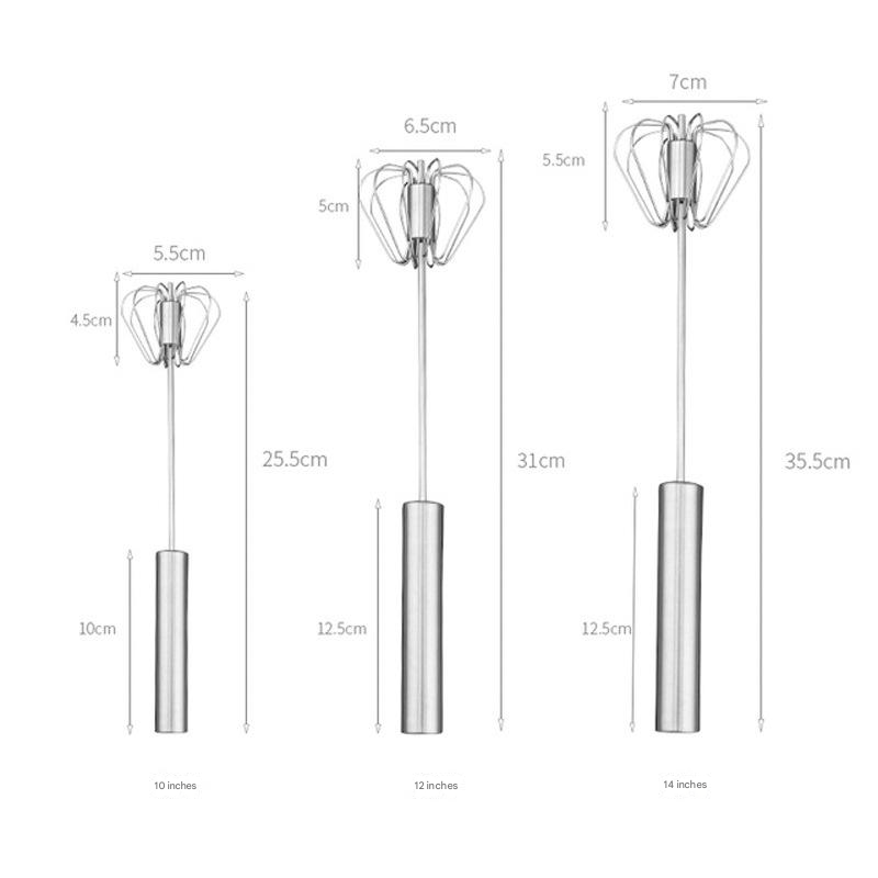 Mixer Egg Beater Press Type Semi-Automatic Rotary Egg Beater Stainless Steel Whisk Hand Blender Egg Cream Stirring Cream Baking Manual Mixer Kitchen Tool Bakeware Baking Tools Pastry Utensils