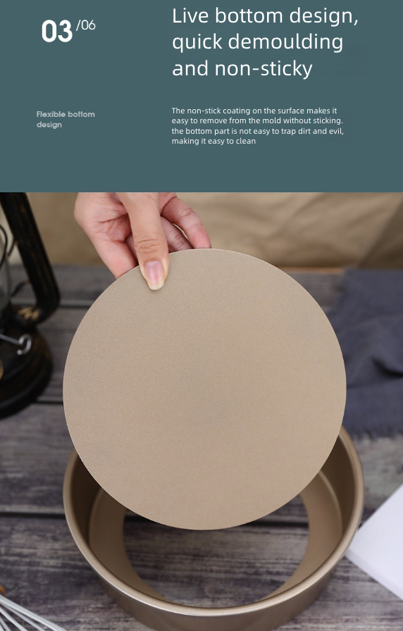 Kitchen Dining Bakeware Pastry Baking Molds Circular Living Bottom Mold Chiffon Cake Mold Household Carbon Steel Cake Mold 6 Inch 8 Inch 10 Inch Anti Sticking Baking Tool
