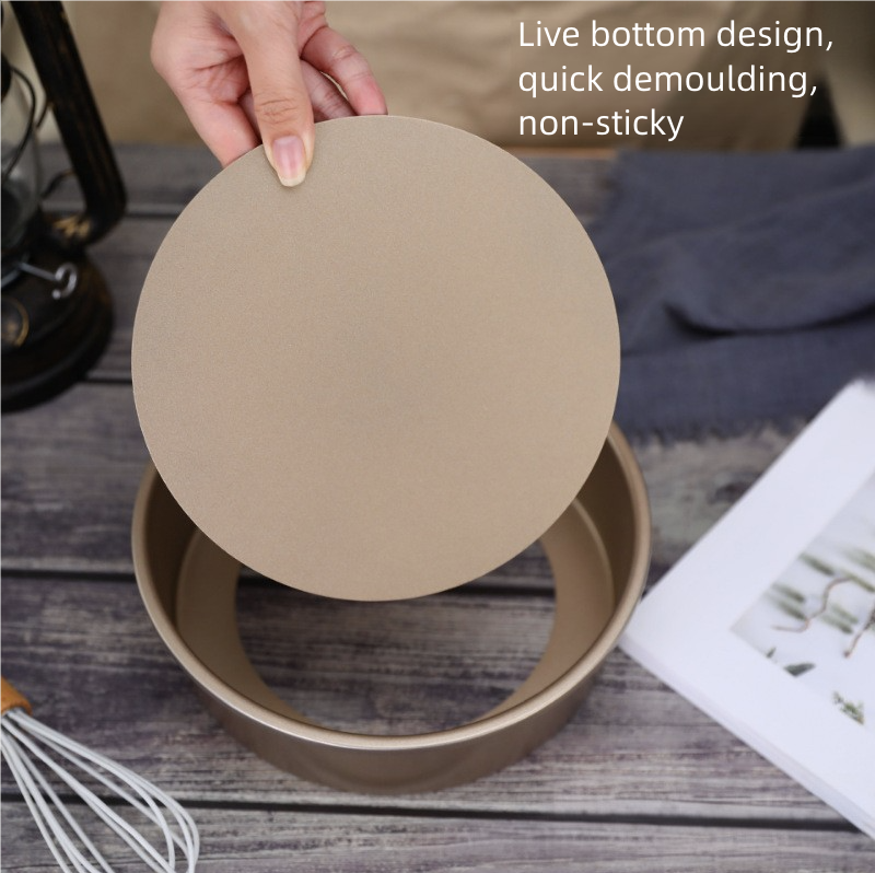 Kitchen Dining Bakeware Pastry Baking Molds Circular Living Bottom Mold Chiffon Cake Mold Household Carbon Steel Cake Mold 6 Inch 8 Inch 10 Inch Anti Sticking Baking Tool