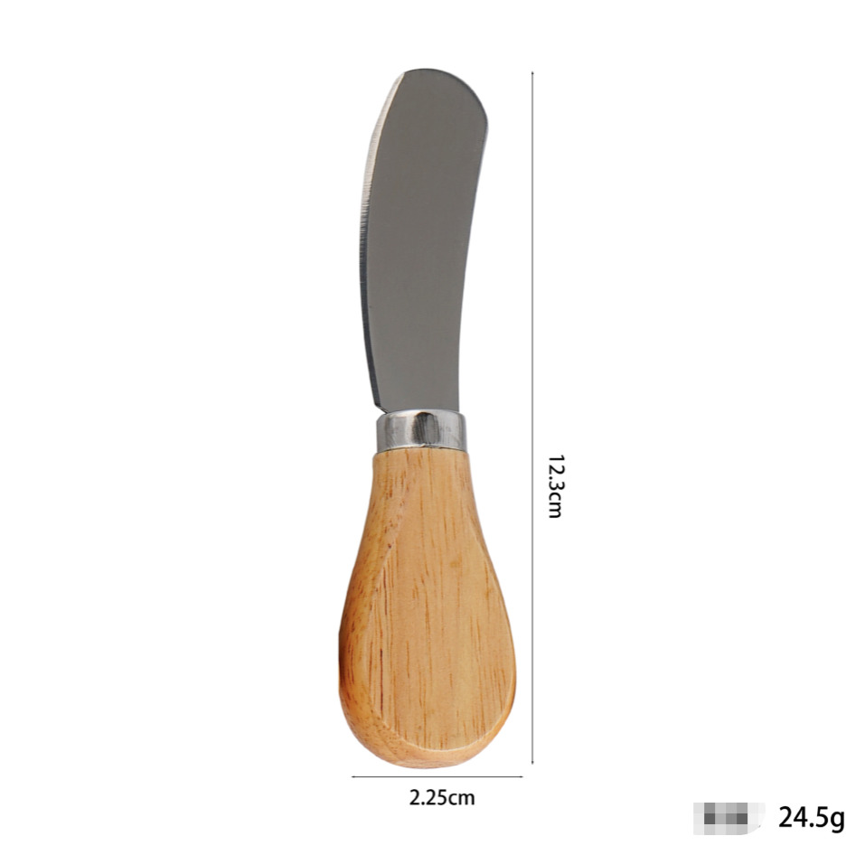 Stainless Steel Wooden Handle Cheese Knife Butter Pizza Knife Cake Tool Cheese Knife Fork Set Kitchen Dining Utensils Gadgets Cheese Tools