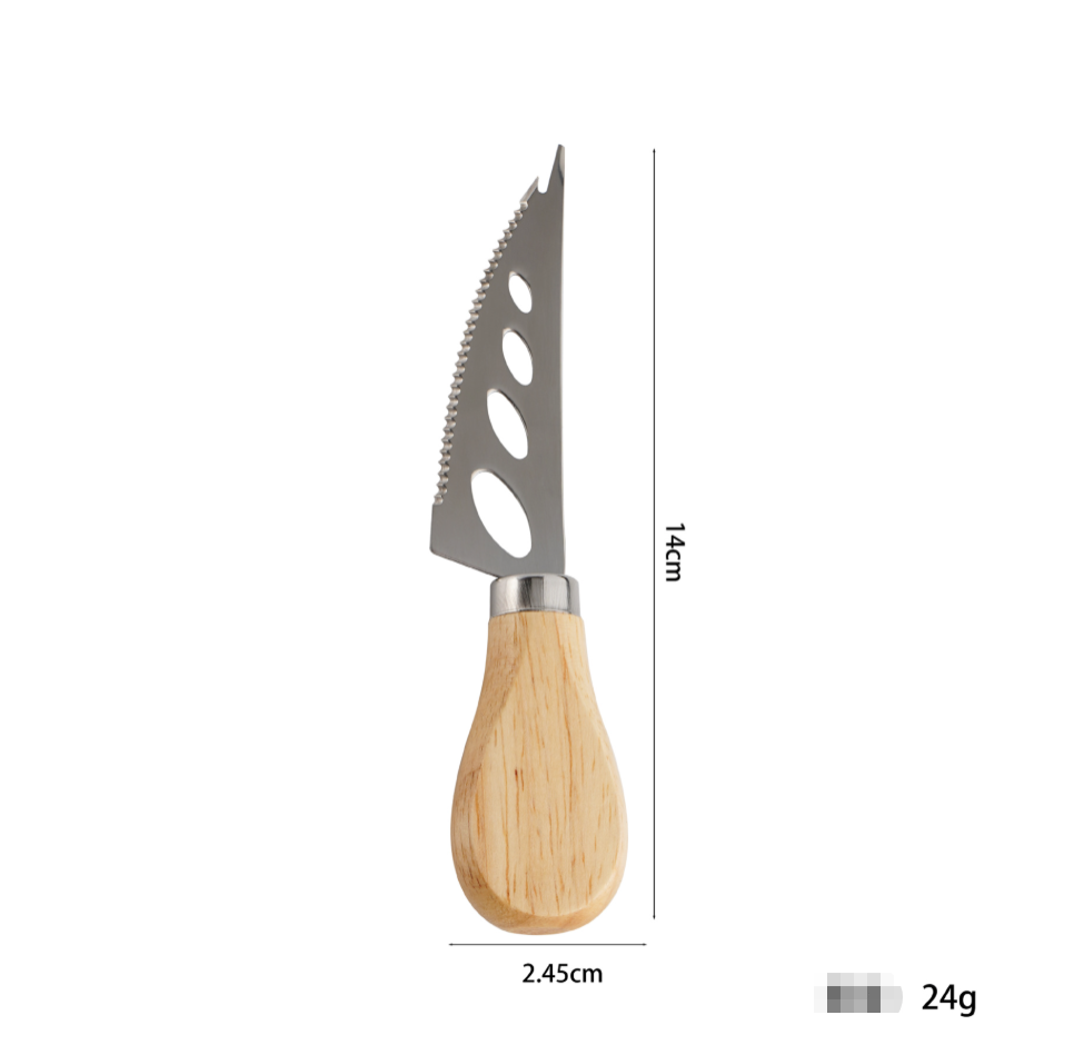 Stainless Steel Wooden Handle Cheese Knife Butter Pizza Knife Cake Tool Cheese Knife Fork Set Kitchen Dining Utensils Gadgets Cheese Tools
